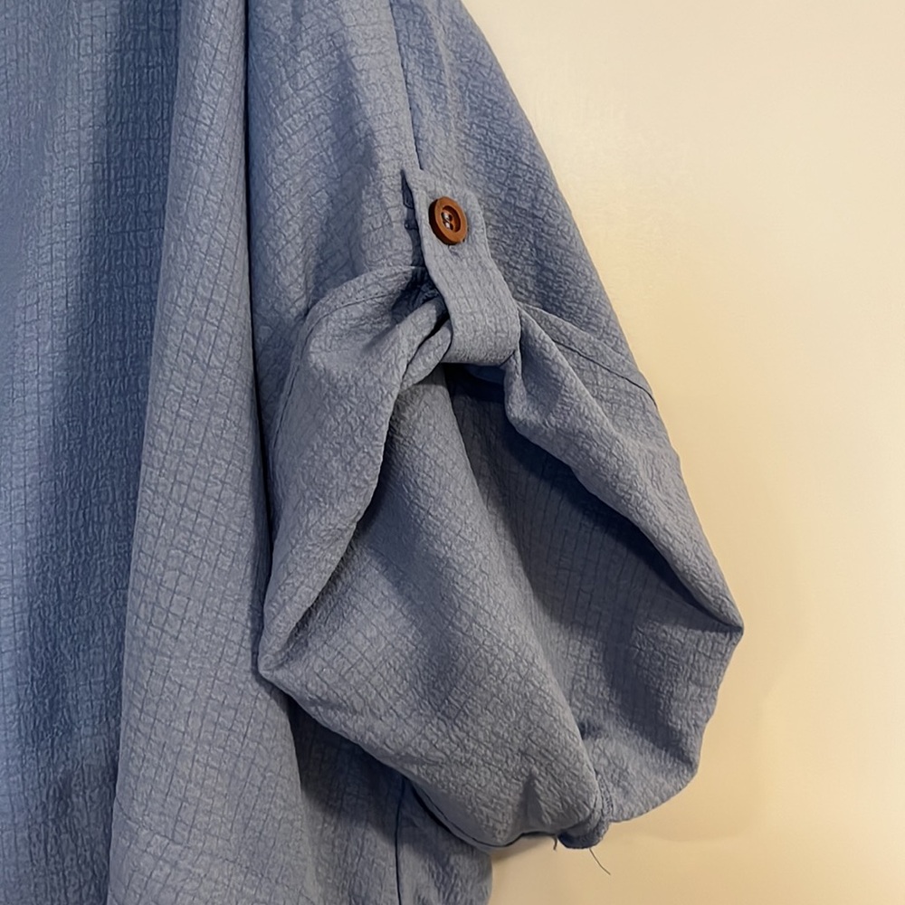 NWT -Solid Color Turn-Down Collar Front Button Casual Dress with cinched waist - Picture 5 of 5
